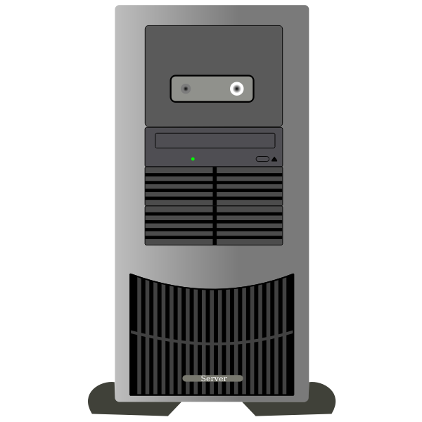 Computer tower with stand vector clip art
