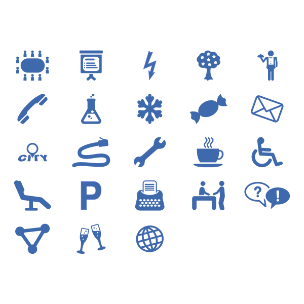 Office services icon set vector illustration