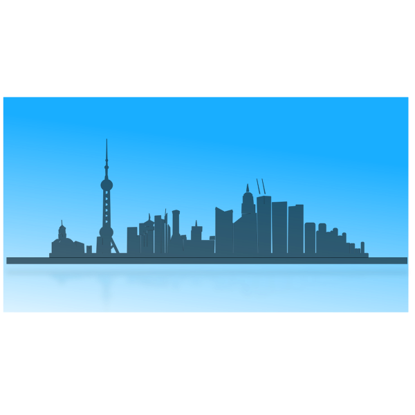 Shanghai city skyline outline vector image