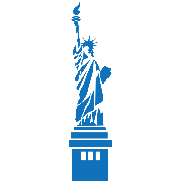 Statue of Liberty blue silhouette vector image