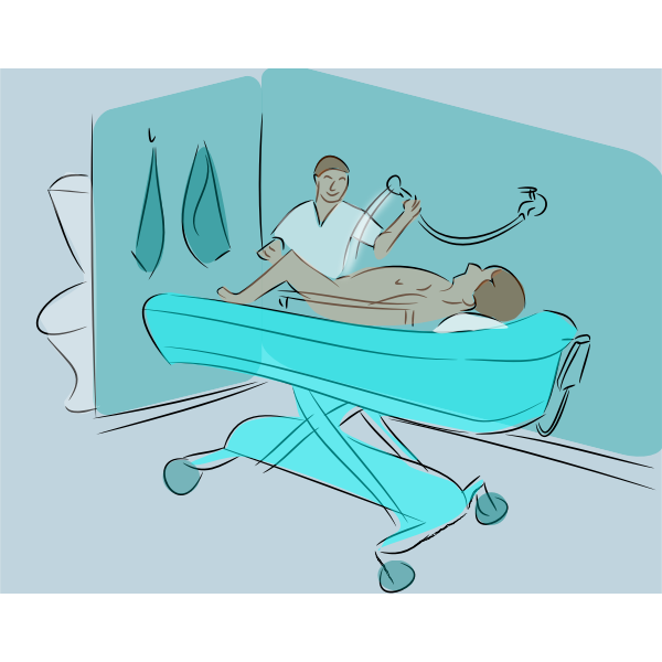 Showering patient vector illustration