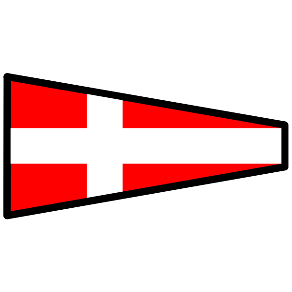 Signal flag with white cross