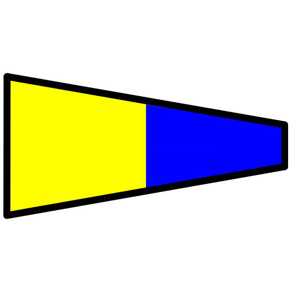 Yellow and blue signal flag