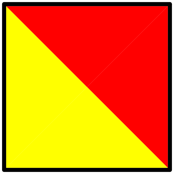 Yellow and red naval flag