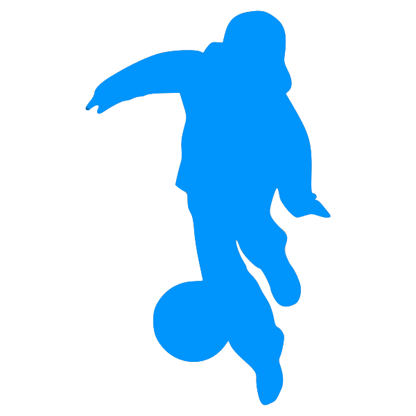 Blue football silhouette