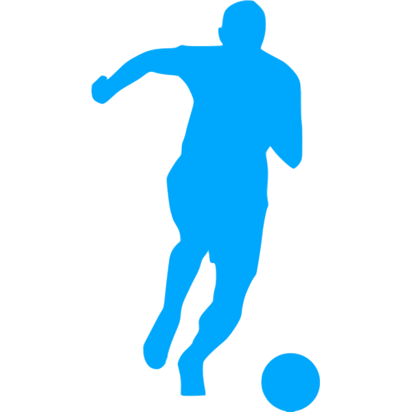 Blue soccer player icon