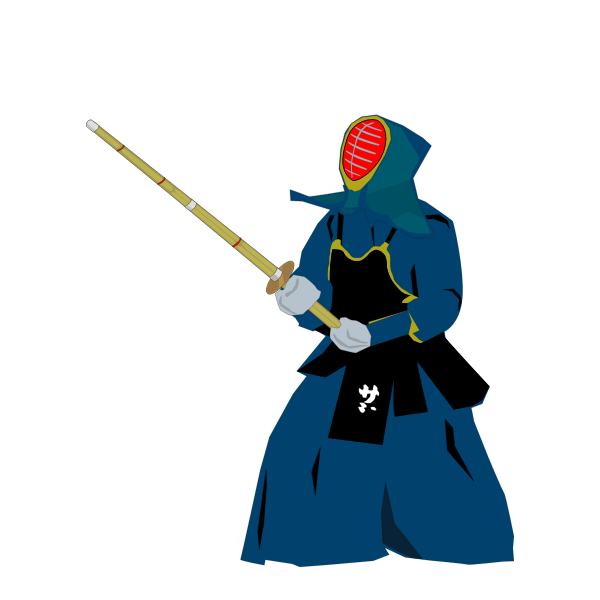 Kendo martial arts fighter vector illustration