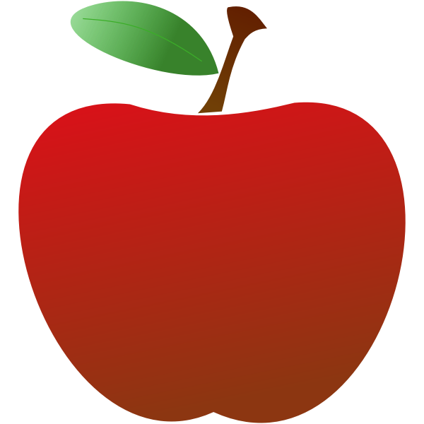 2D red apple vector drawing