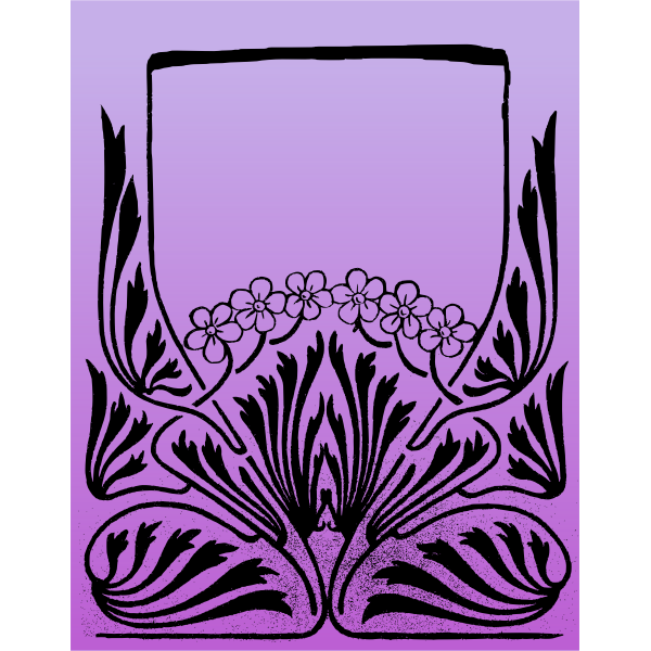 Six flower purple frame vector image