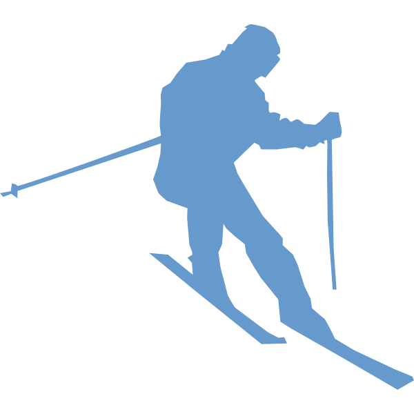 Silhouette vector drawing of ski racer