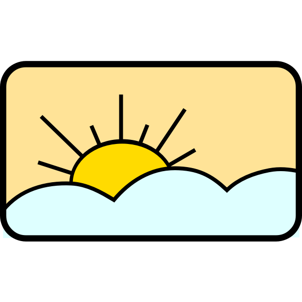 Sun in sky vector drawing