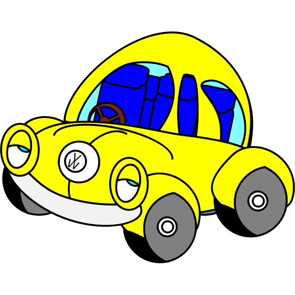 Vector image of VW beetle with eyes
