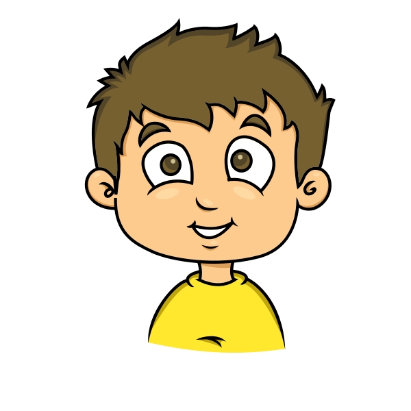 Smiling face of a child vector drawing