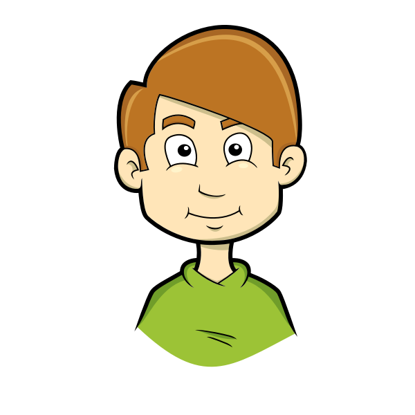 Brown haired boy avatar vector clip art