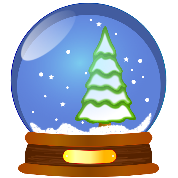 Snow globe with Christmas tree vector clip art