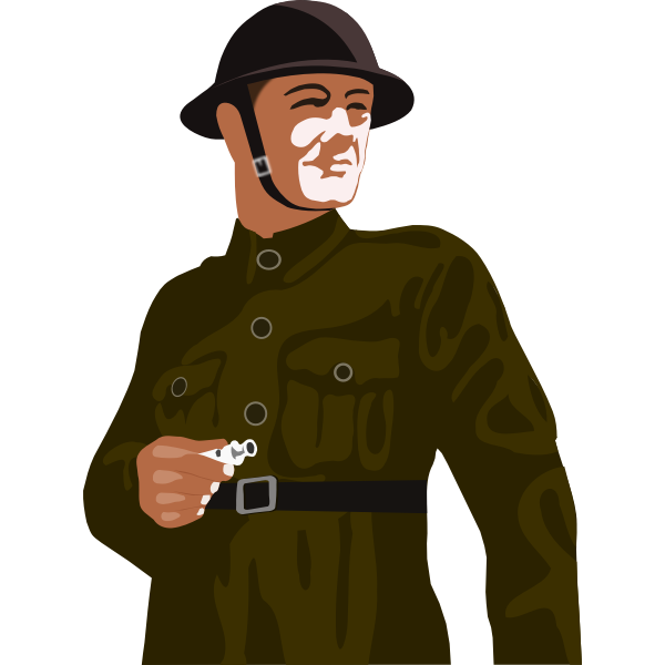 Vector clip art of British soldier