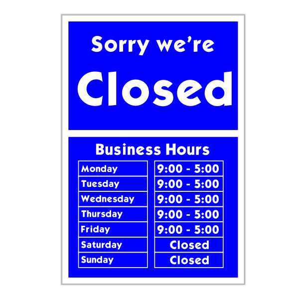 Sorry we're closed