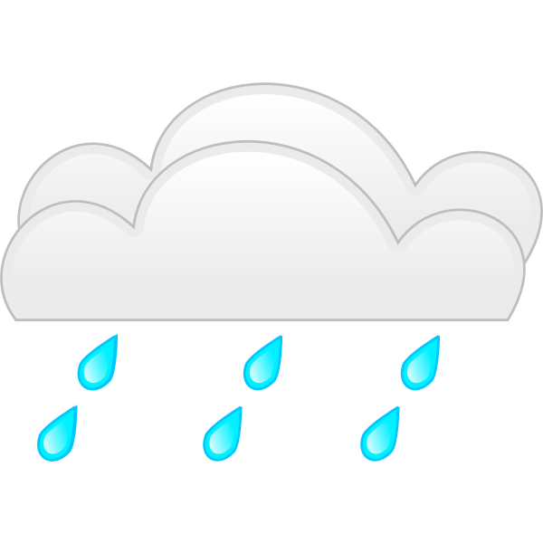 Vector drawing of pastel colored overcloud heavy rain sign