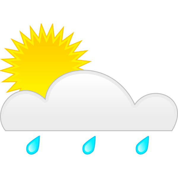 Pastel colored symbol for sunny with rain vector image