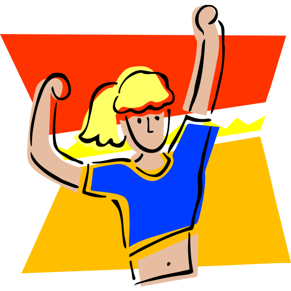 Woman doing aerobics vector clip art