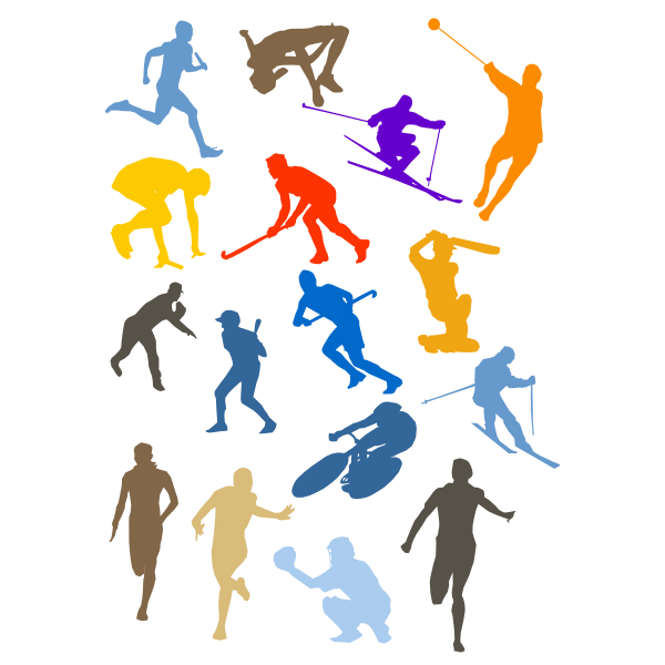 Sport disciplines silhouette set vector image