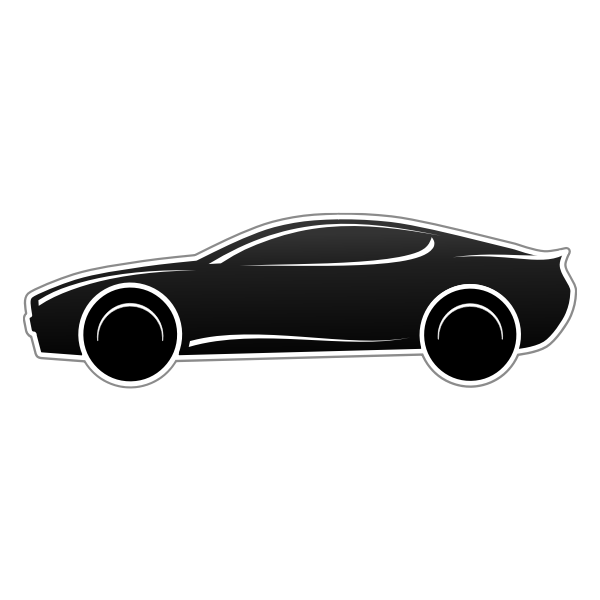 Sportscar in black and white vector clip art