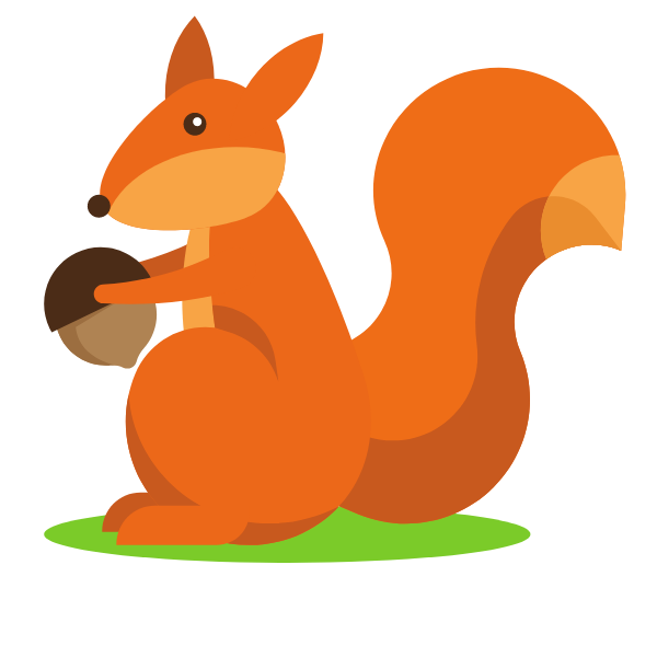 Squirrel with an acorn