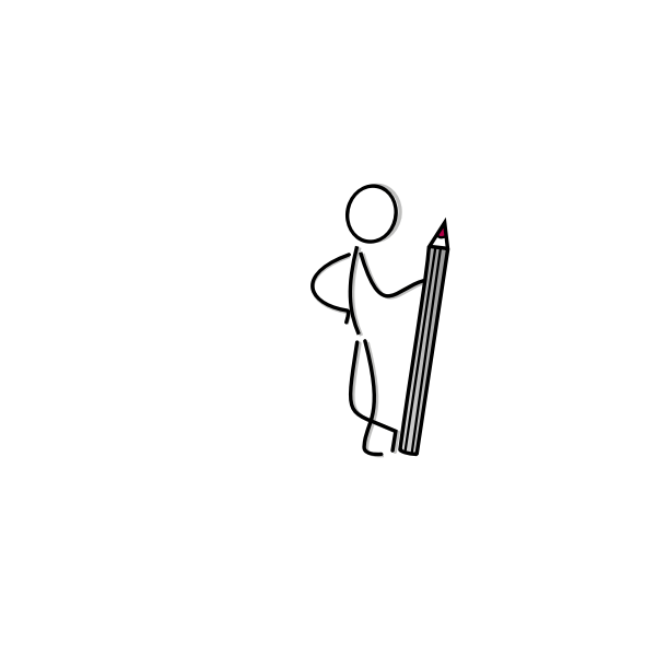 Stick figure with pen