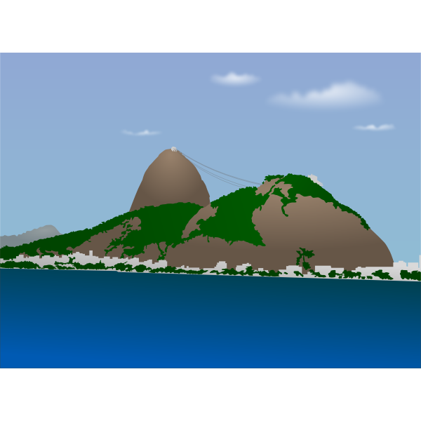 Vector image of Sugar Loaf mountain in Brazil