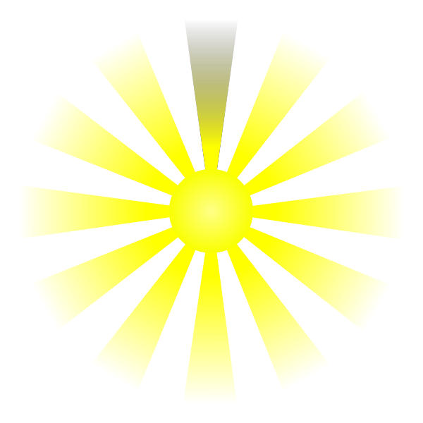 Vector clip art of brightly shining daylight sun