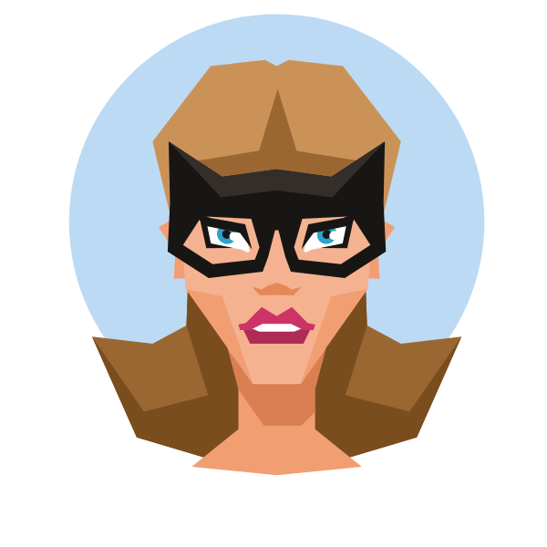 Superwoman with a face mask