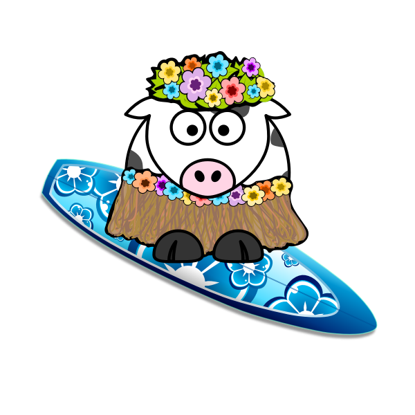 Surfer cow vector image