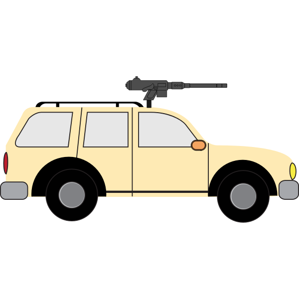 Improvised fighting vehicle vector image