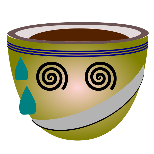 Vector graphics of sweating green mug