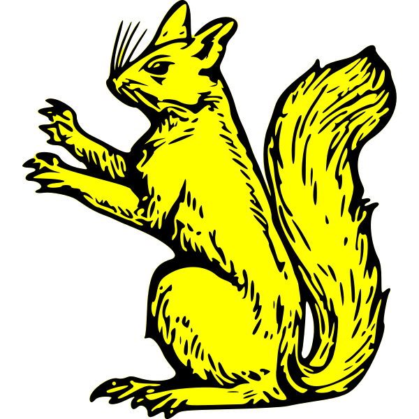 squirrel sejant erect