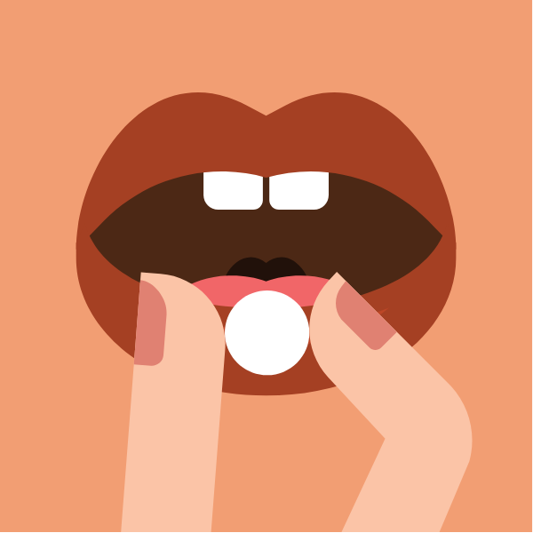 Taking a pill illustration