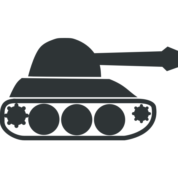 Black army tank vector icon