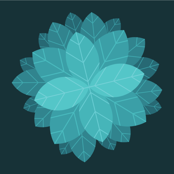 Teal flower