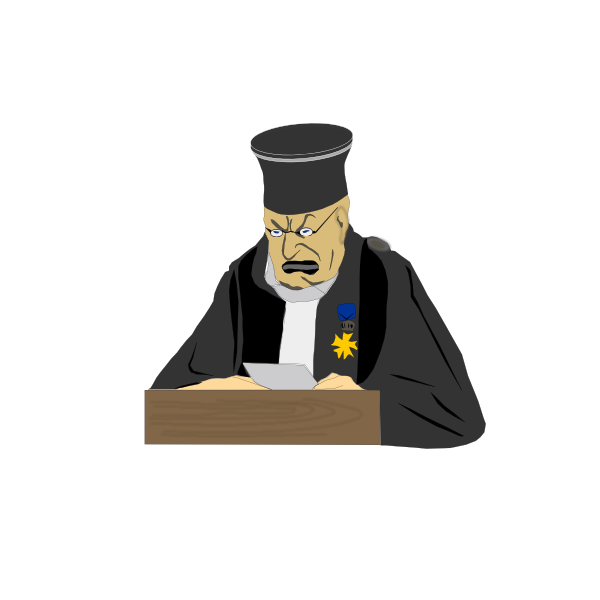 Judge at work vector drawing