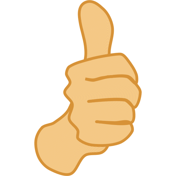 Vector drawing of thumbs up man hand