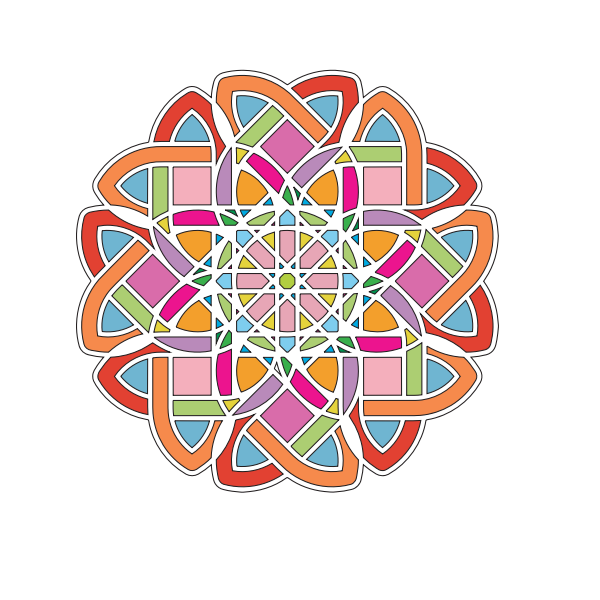 Vector illustration of abstract maze flower