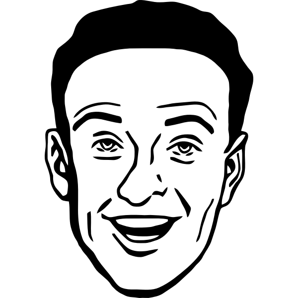 Vector drawing of comic man character profile avatar