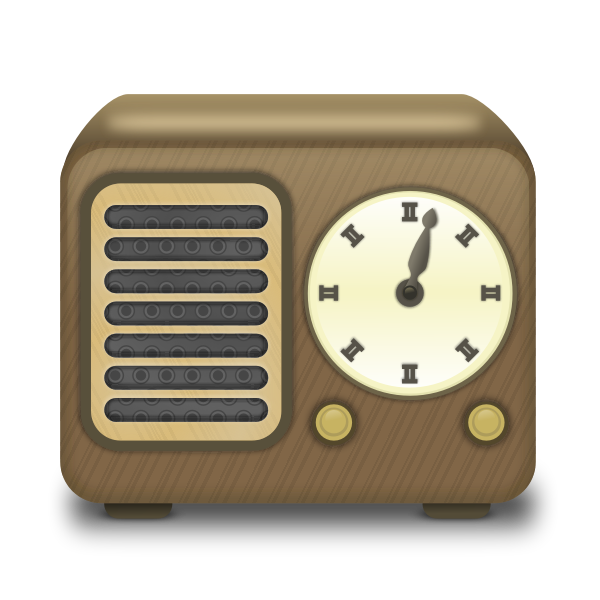 Wooden radio receiver vector clip art