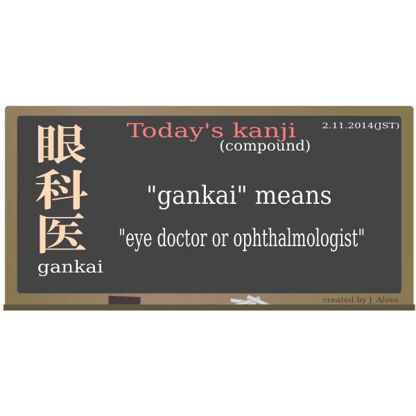 Kanji "gankai" meaning "eye doctor " vector