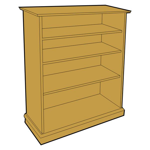 Wooden bookcase vector clip art
