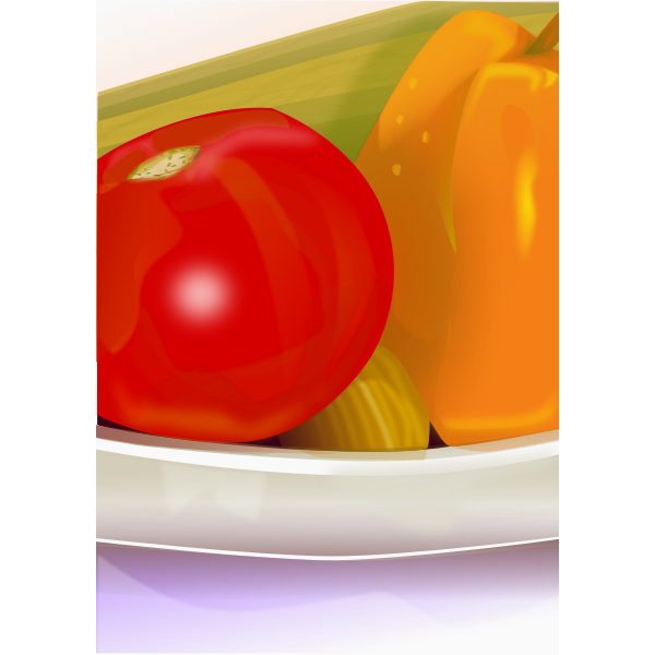 Photorealistic vector image of part of vegetables bowl