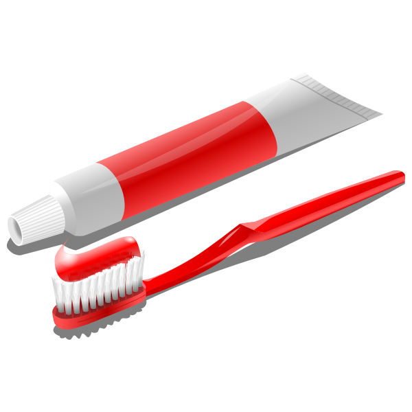 Toothbrush with toothpaste tube vector clip art