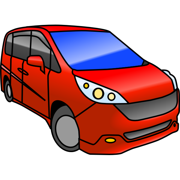 Red minivan vector illustration