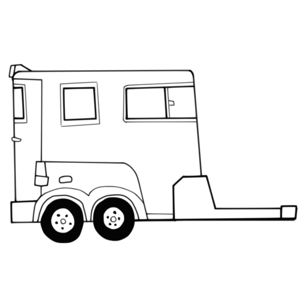 Car carrier trailer design outline vector graphics