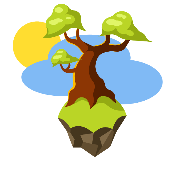 An island with a single tree